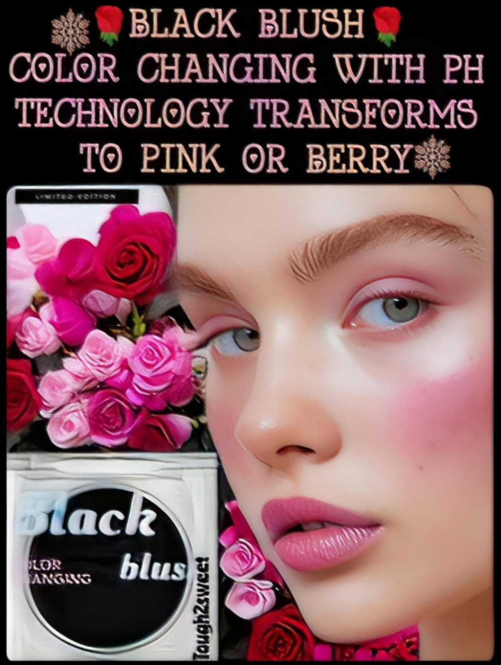 🆕️PH BLACK BLUSH🌹COLOR CHANGING WITH PH TECHNOLOGY TRANSFORMS TO PINK OR BERRY